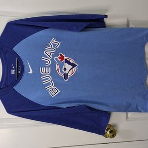Nike - Baseball Tee 3/4 Sleeve: Blue Jays Size M